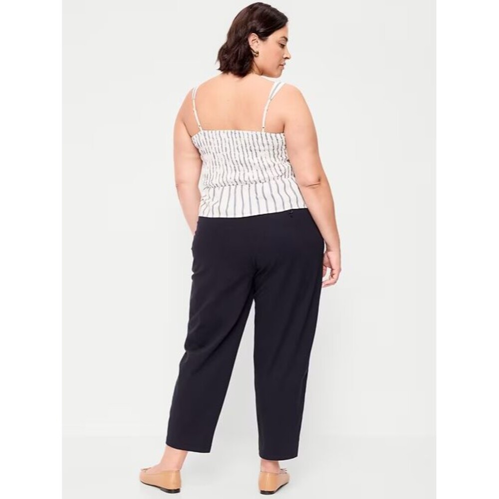 Old Navy OGC Chino Tapered Straight Pants Women 2X Navy Elastic Waist StretchNEW - Picture 2 of 10